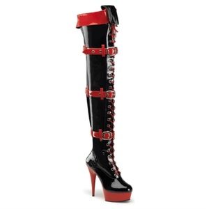 Funtasma by Pleaser platform thigh high pvc medic heels, size 10